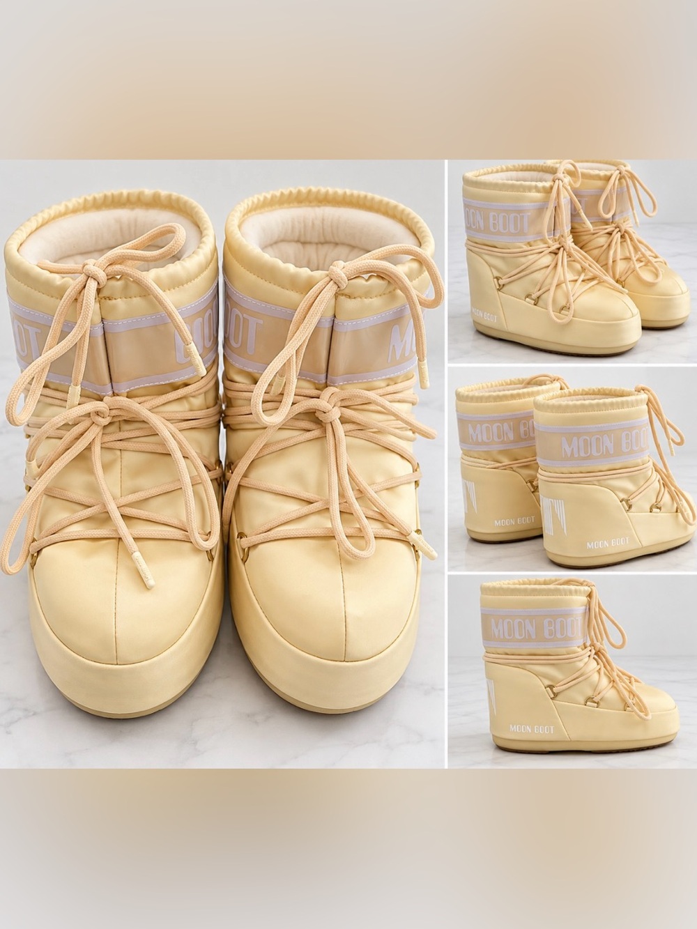 Moon Boot Boots in Pale Yellow